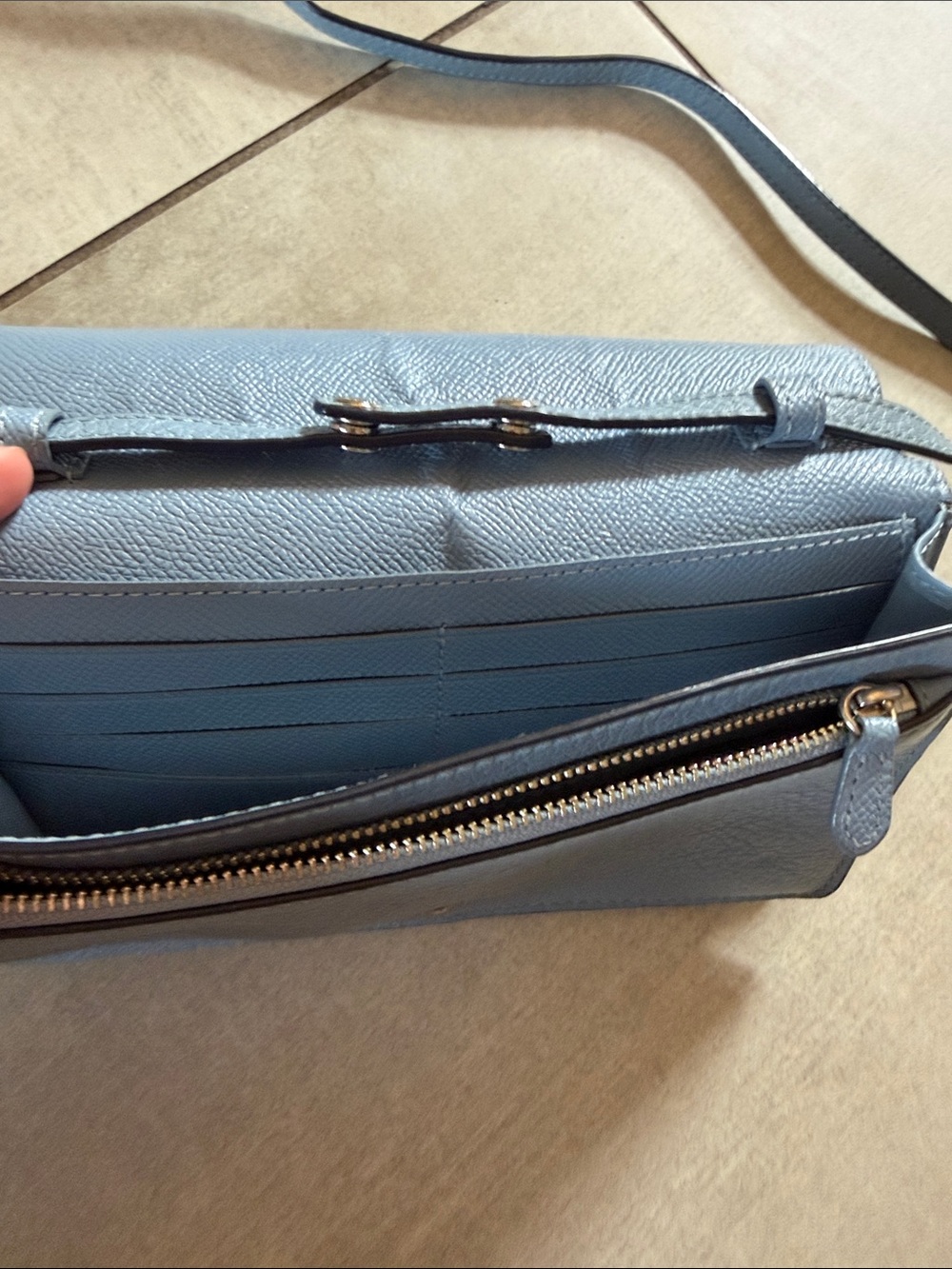 Coach Pebbled Leather Crossbody in Blue - Picture 4 of 6